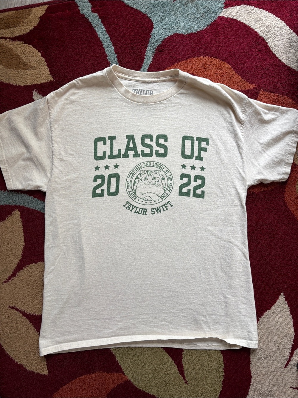 Taylor Swift White T-Shirt with Green 'Class of 2022' Graphic